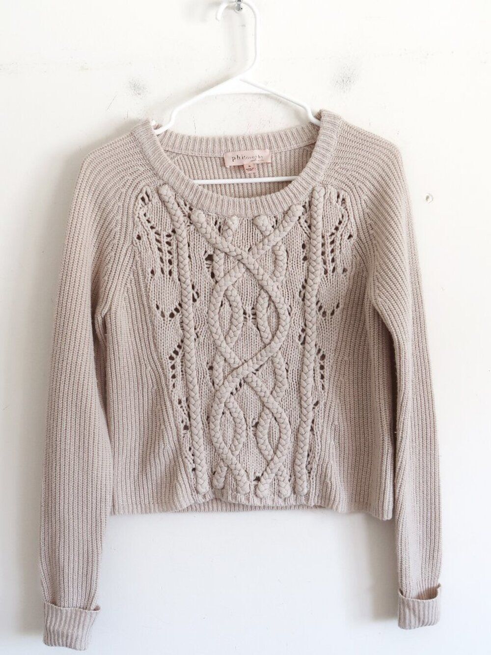 Philosophy Cream Sweater - Size Small